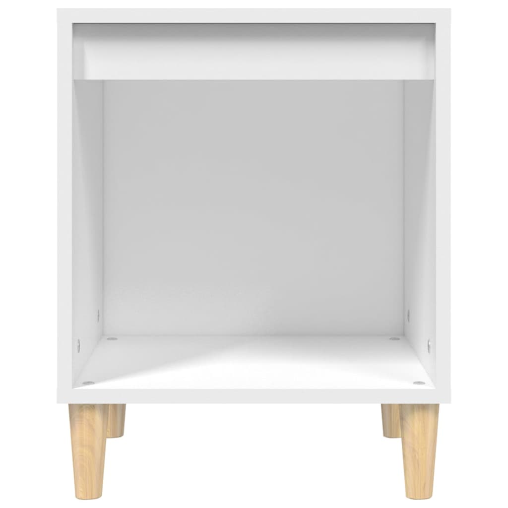 vidaXL Table de chevet Blanc 40x35x50 cm Bois d’ingénierie