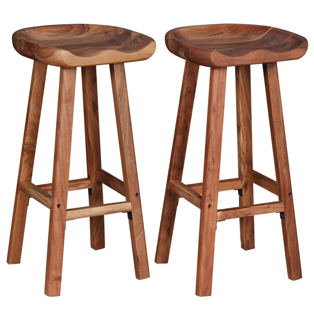 vidaXL Tabourets de bar lot de 2 bois d'acacia massif