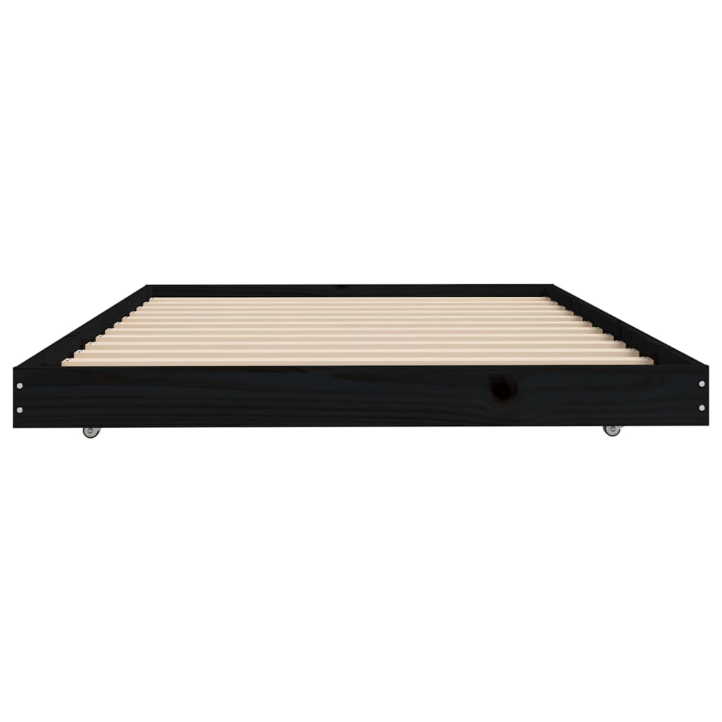 vidaXL Cadre de lit sans matelas noir 100x200 cm bois massif de pin