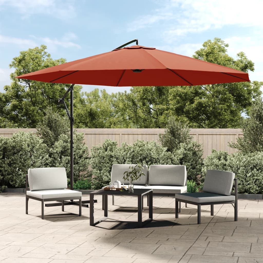 vidaXL Parasol de jardin en porte-à-faux et poteau en aluminium