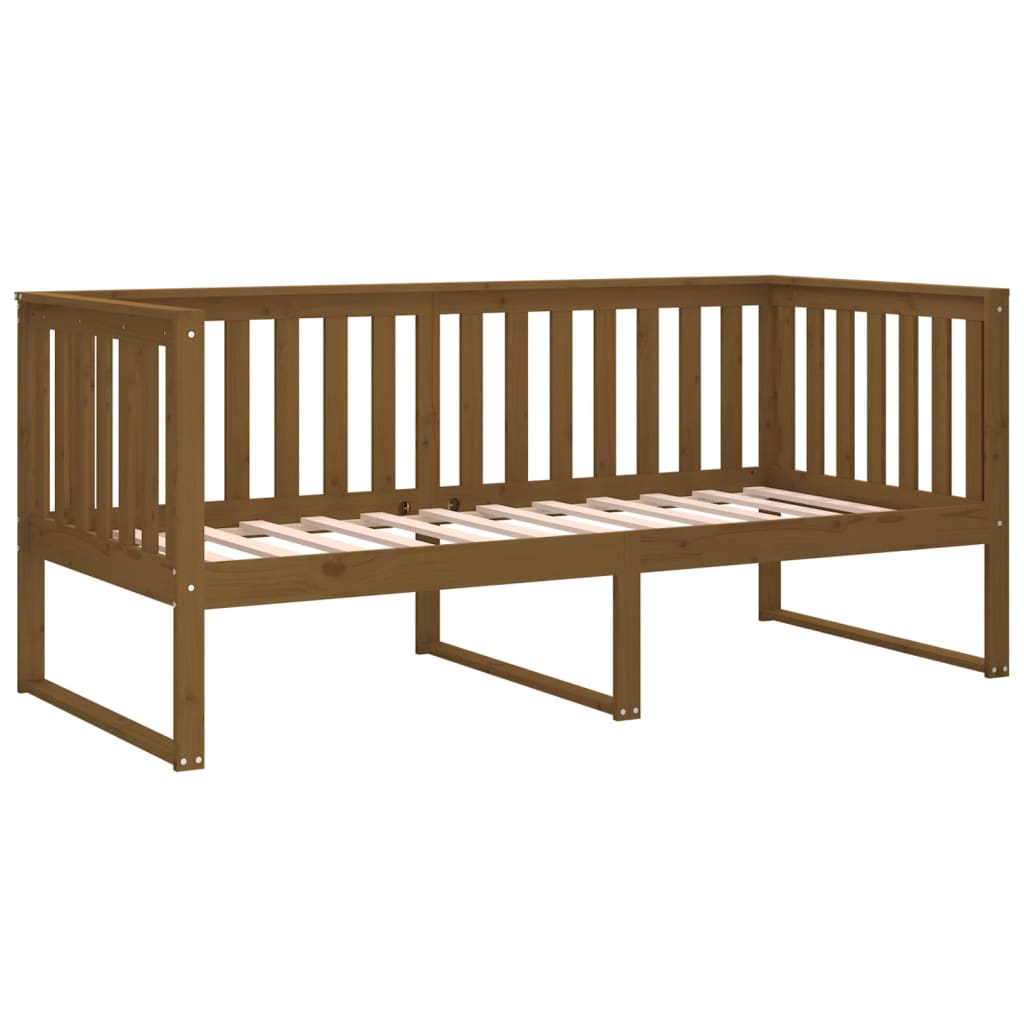 vidaXL Lit de jour Marron miel 90x190 cm Bois de pin massif