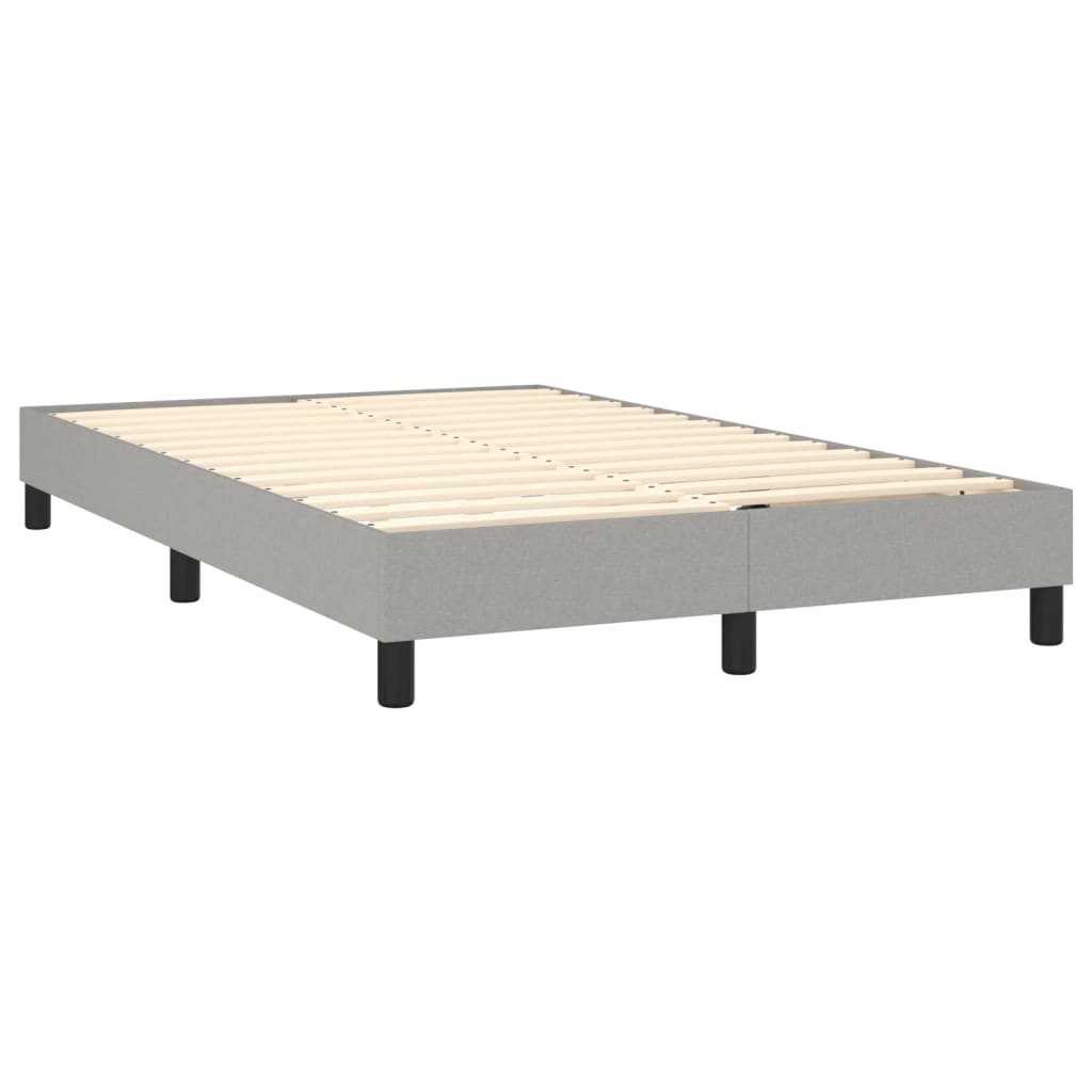 vidaXL Sommier à lattes de lit avec matelas Gris clair 120x200cm Tissu