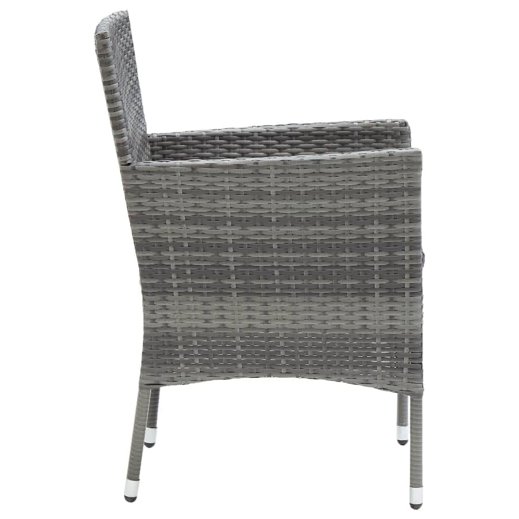 vidaXL Ensemble à manger de jardin coussins 7pcs Résine tressée Gris