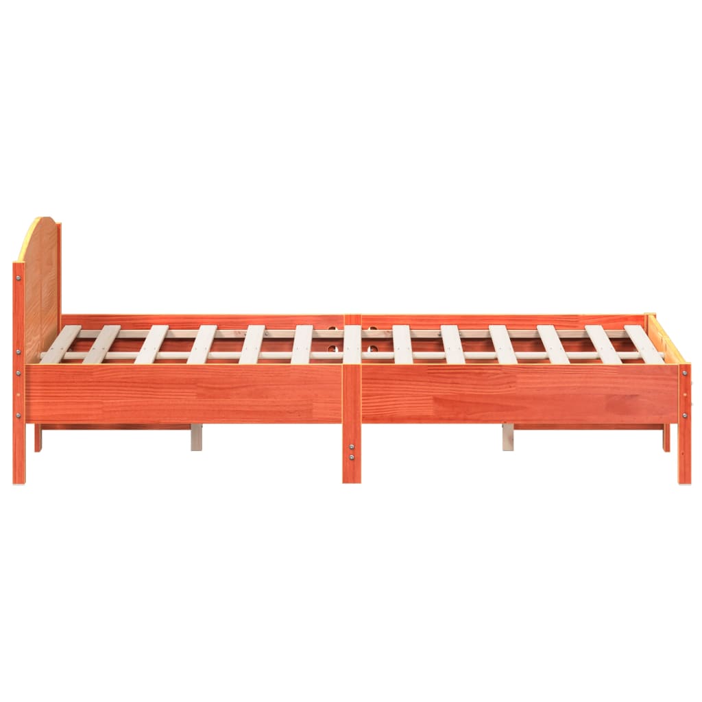 vidaXL Cadre de lit sans matelas cire marron 140x200cm bois pin massif