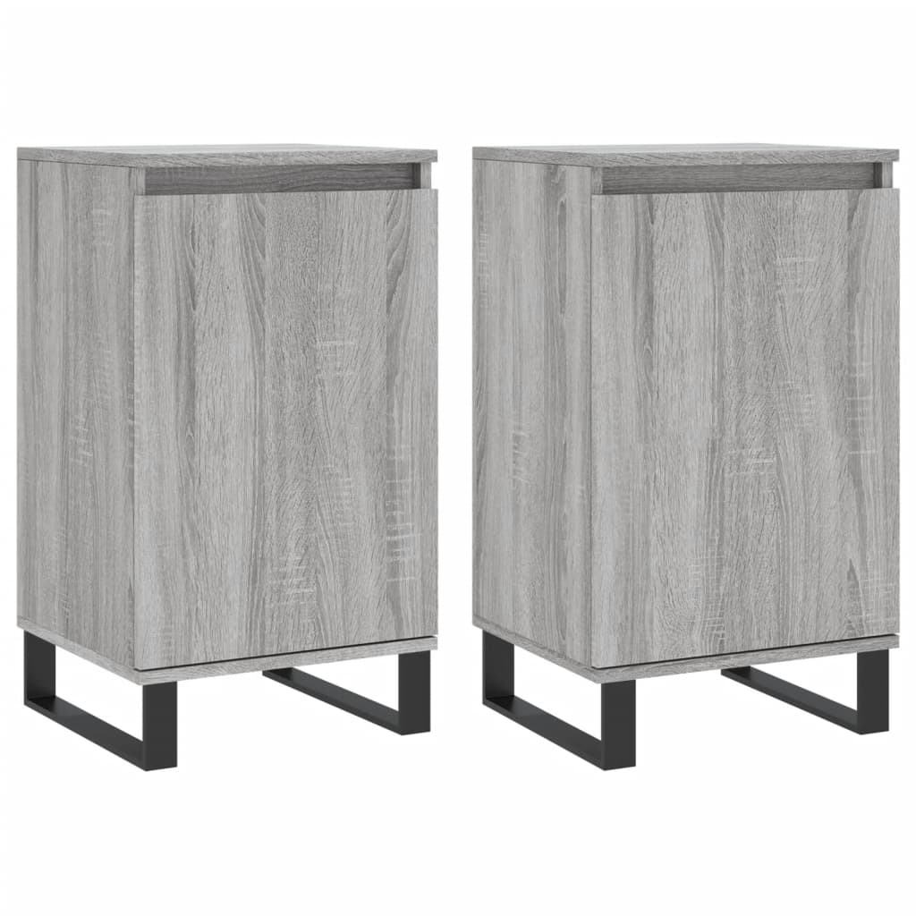 vidaXL Buffets 2 pcs sonoma gris 40x35x70 cm bois d'ingénierie