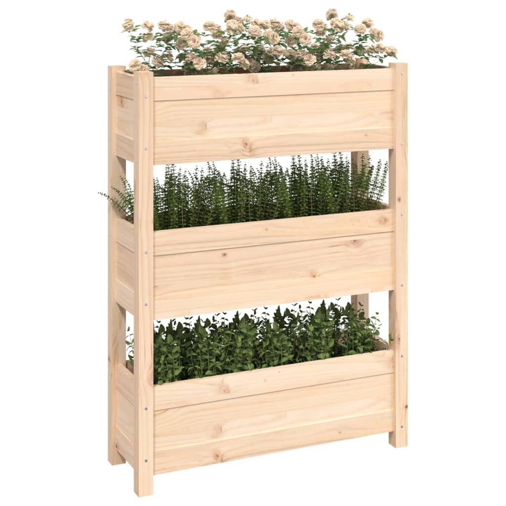 vidaXL Jardinière 77x25x104,5 cm Bois massif de pin