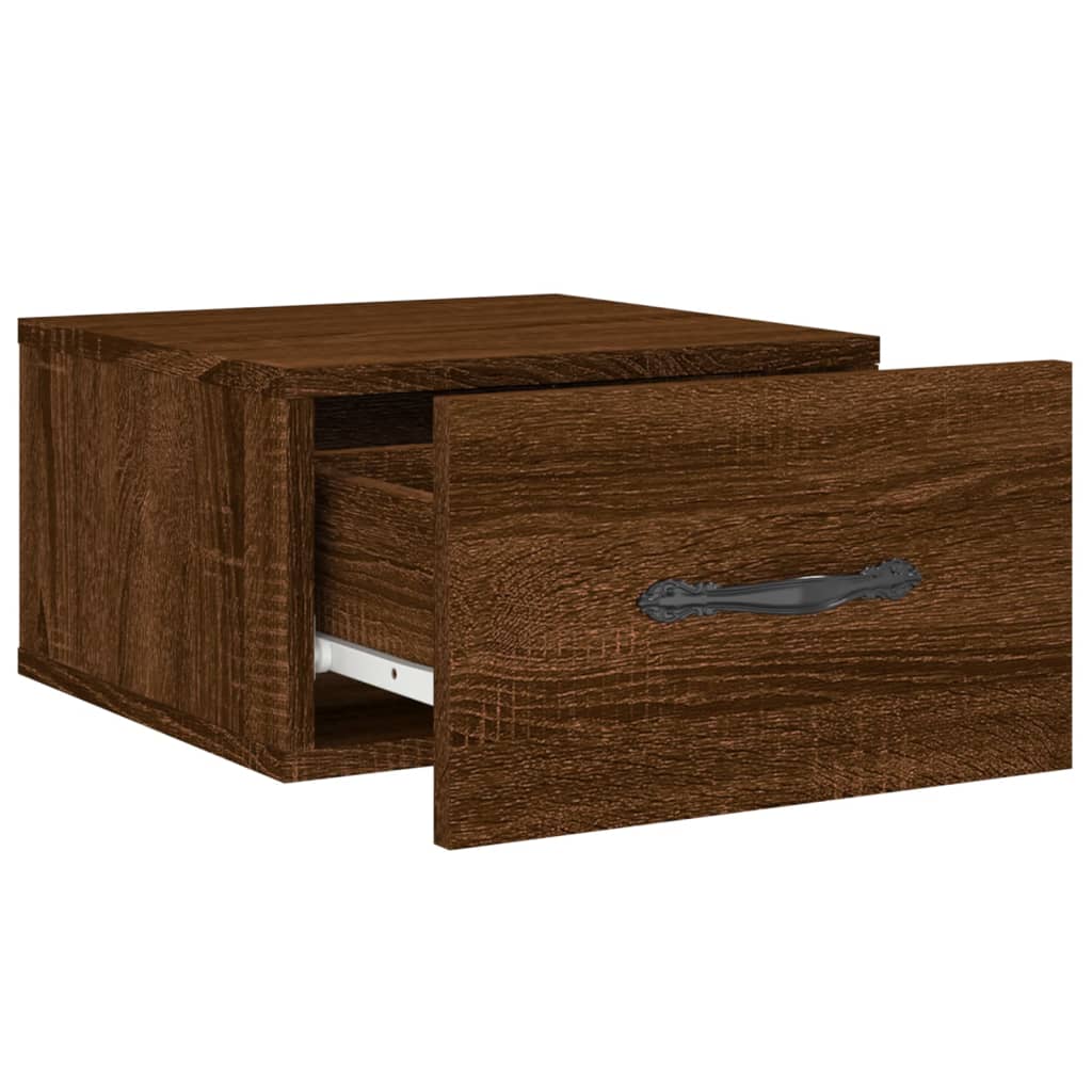 vidaXL Table de chevet murale chêne marron 35x35x20 cm