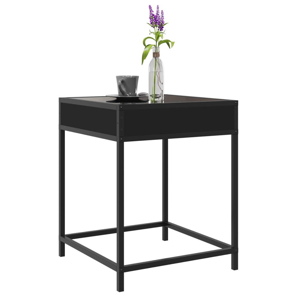 vidaXL Table basse avec LED Infinity noir 40x40x51 cm