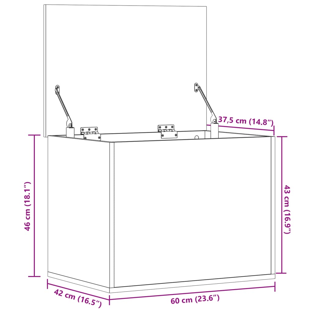 vidaXL Boîte de rangement blanc 60x42x46 cm bois d'ingénierie