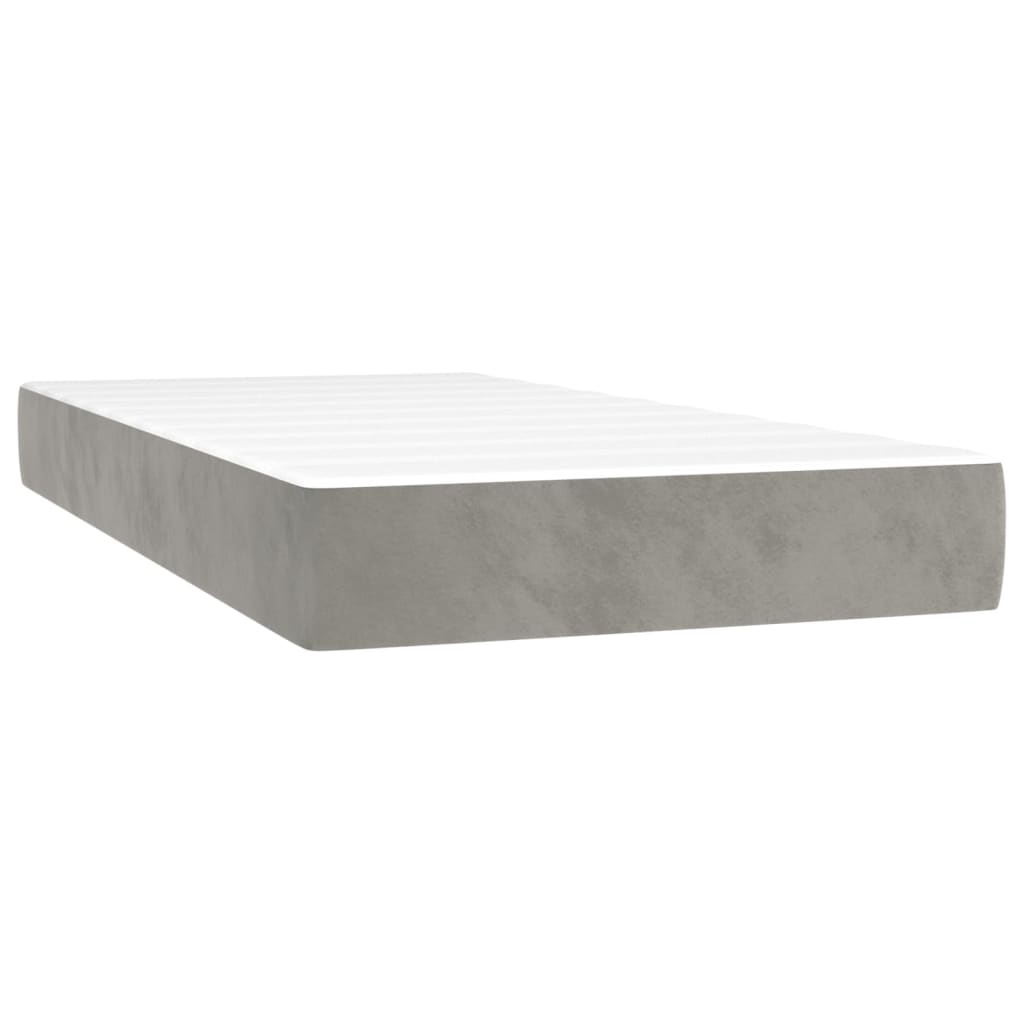 vidaXL Sommier à lattes de lit et matelas Gris clair 90x190 cm Velours