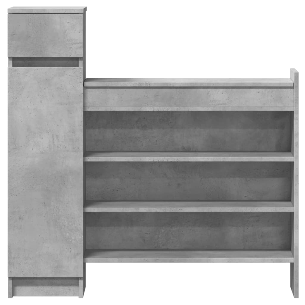 vidaXL Armoire à chaussures gris béton bois d'ingénierie