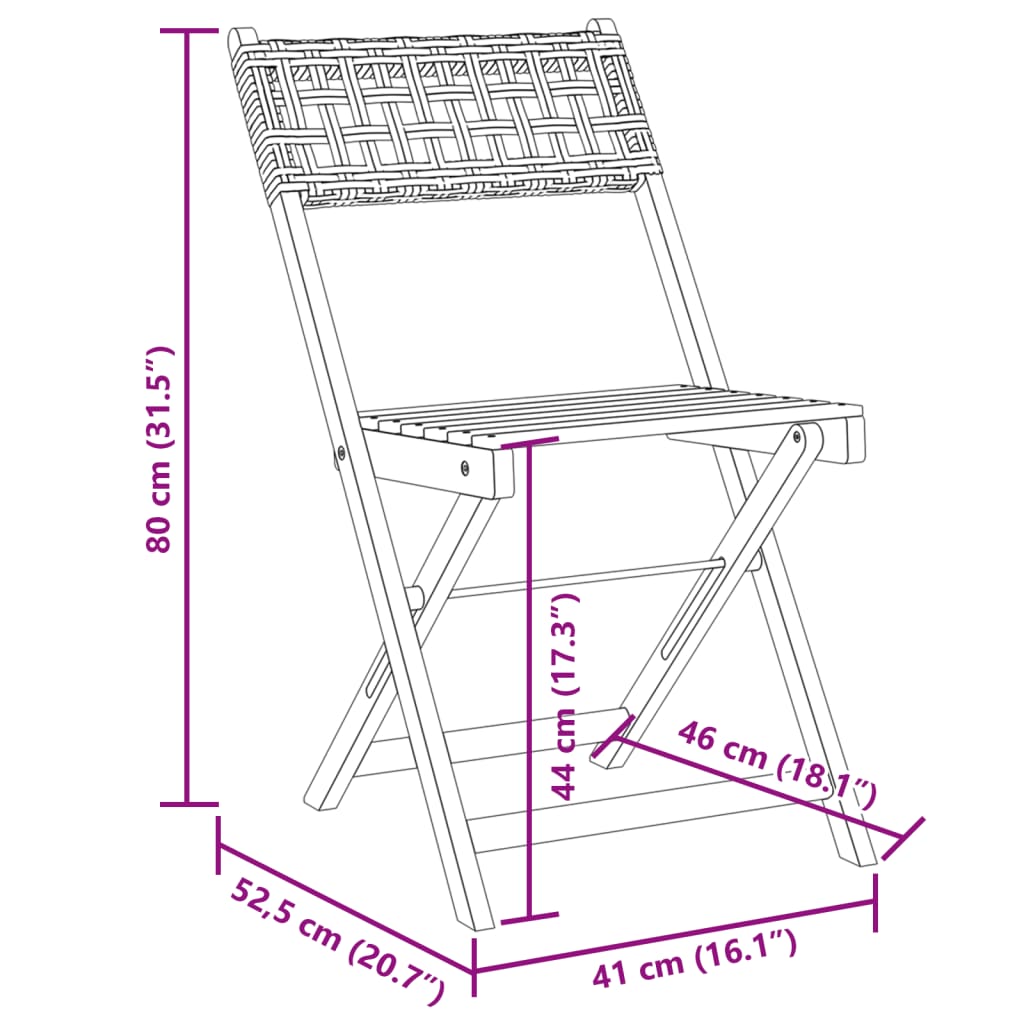 vidaXL Ensemble de bistro 3 pcs gris résine tressée et bois massif