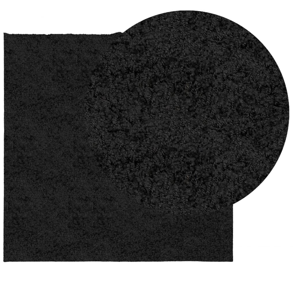 vidaXL Tapis shaggy PAMPLONA poils longs moderne noir 160x160 cm