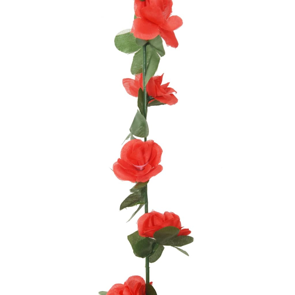 vidaXL Guirlandes de fleurs de Noël 6 pcs rouge 250 cm