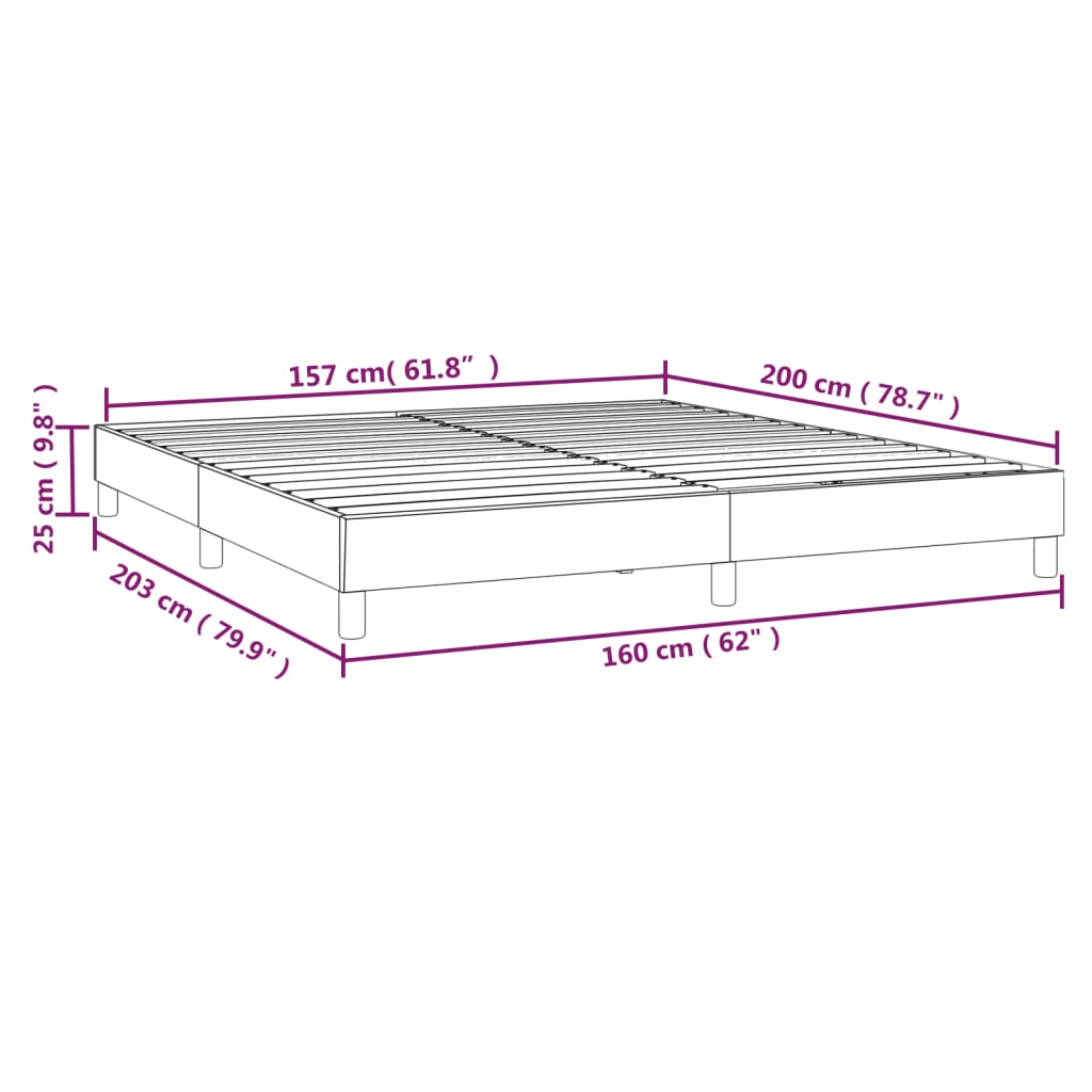 vidaXL Cadre de lit sans matelas crème 160x200 cm tissu