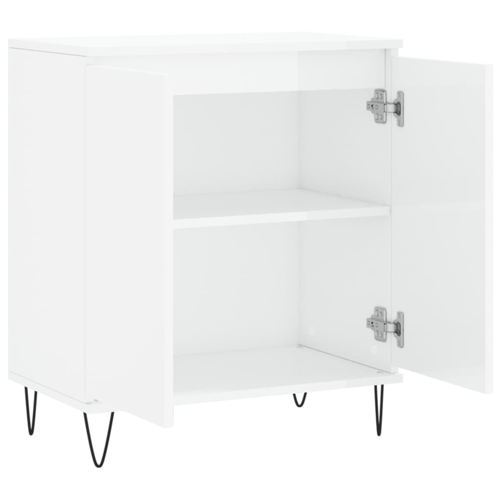 vidaXL Buffet Blanc brillant 60x35x70 cm Bois d'ingénierie