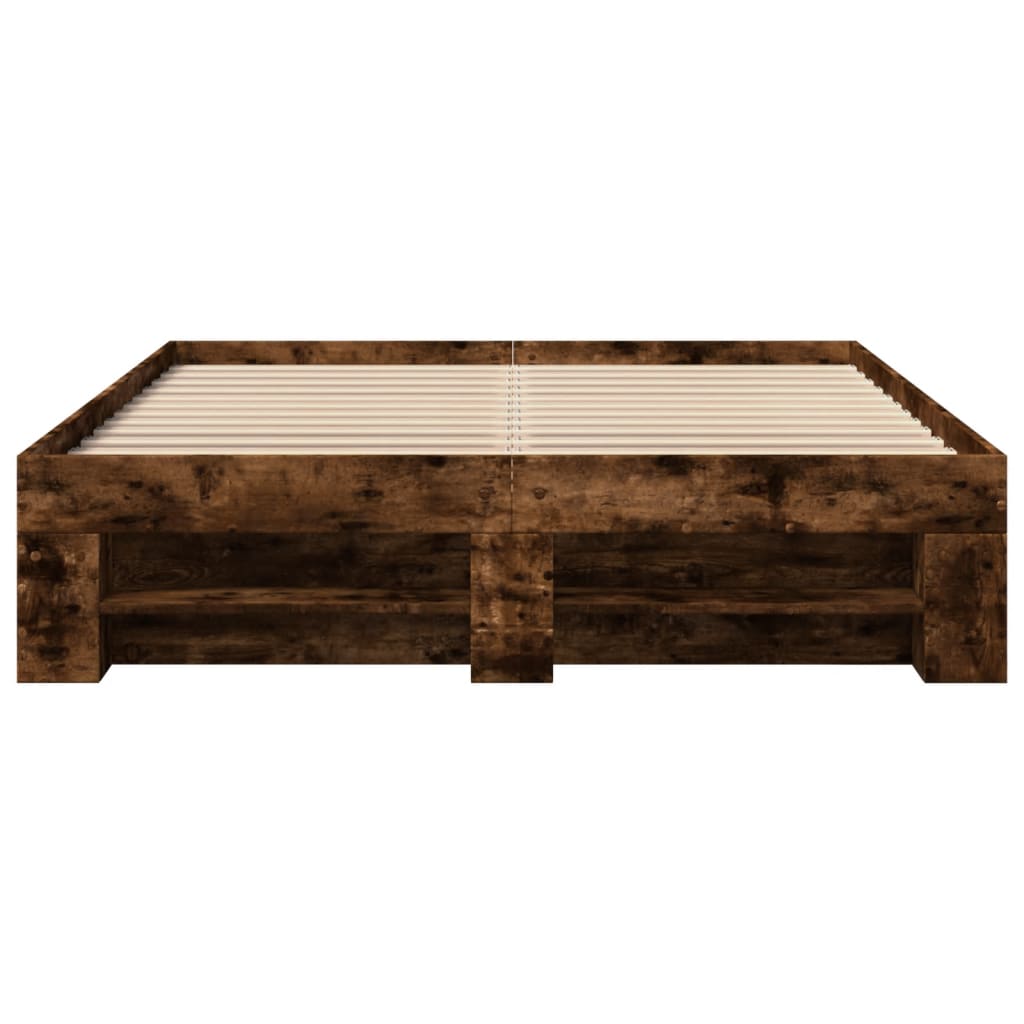 vidaXL Cadre de lit sans matelas chêne fumé 120x190 cm bois ingénierie