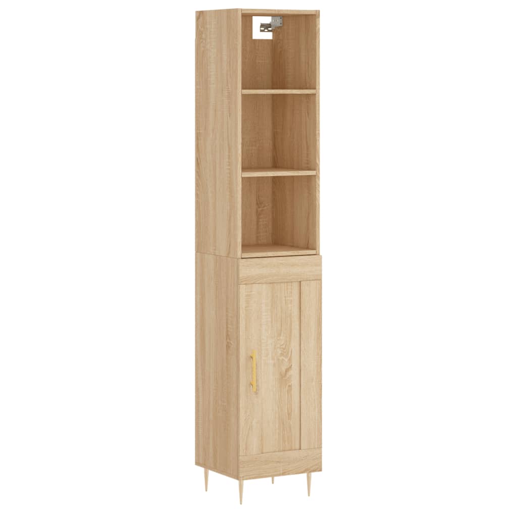 vidaXL Buffet haut Chêne sonoma 34,5x34x180 cm Bois d'ingénierie