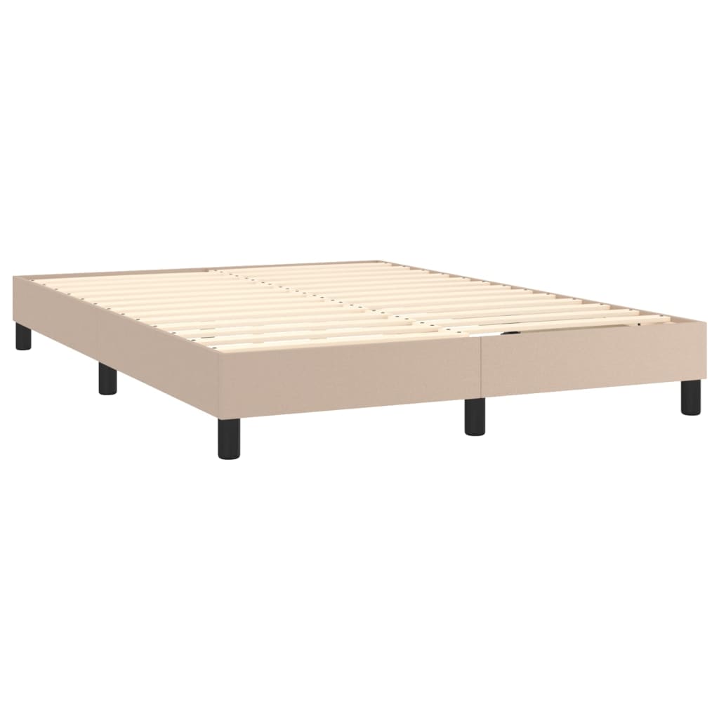 vidaXL Sommier à lattes de lit avec matelas Cappuccino 140x200 cm