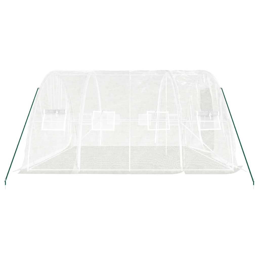 vidaXL Serre avec cadre en acier blanc 20 m² 5x4x2,3 m