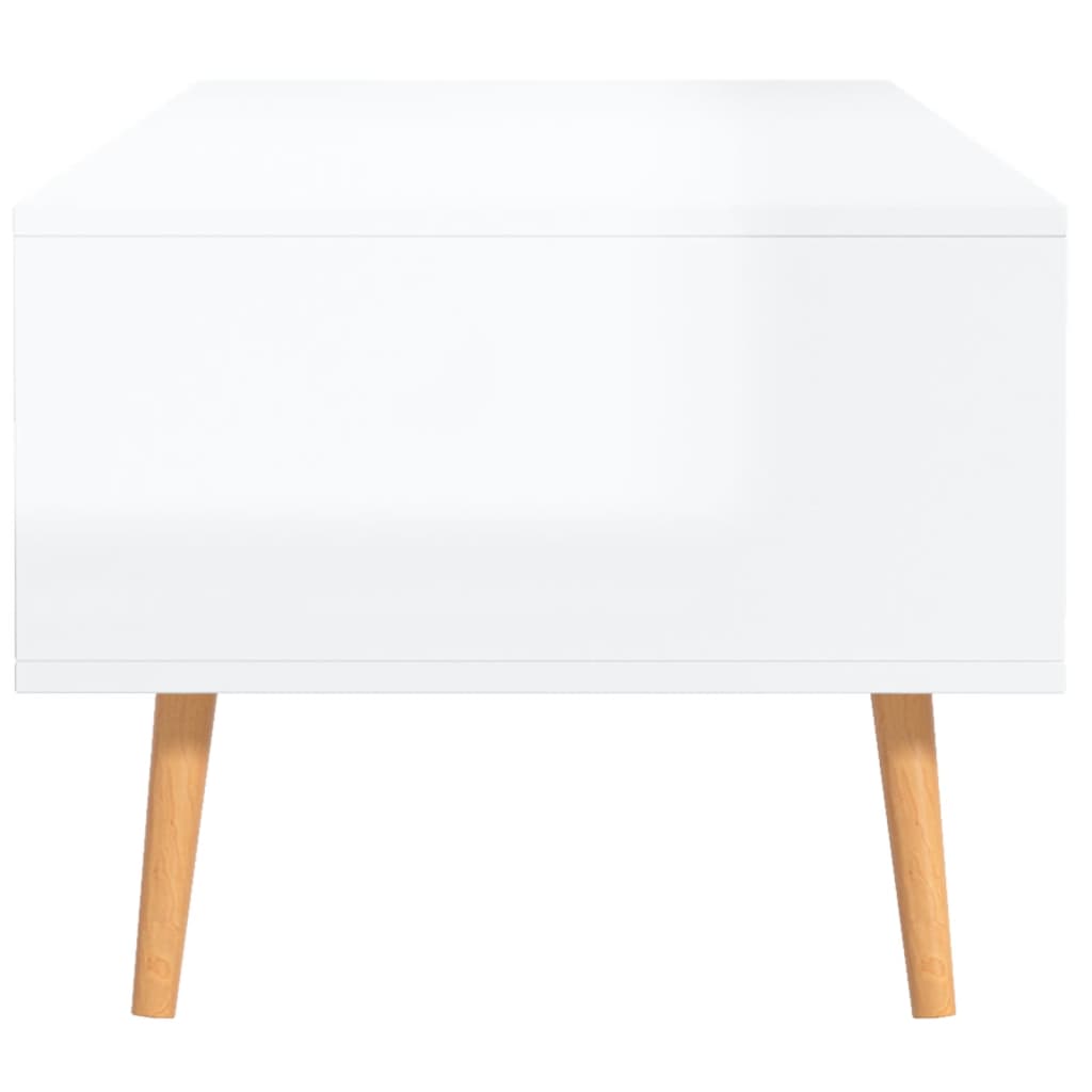 vidaXL Table basse Blanc brillant 100x49,5x43 cm Bois d'ingénierie