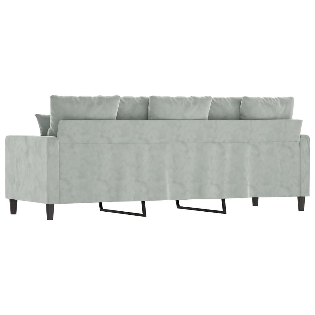 vidaXL Canapé à 3 places Gris clair 180 cm Velours