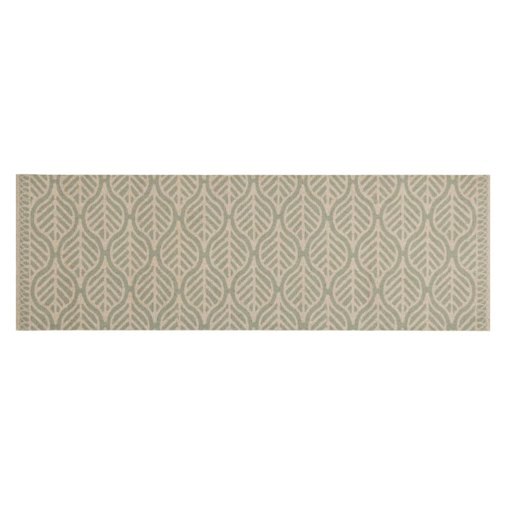 vidaXL Tapis de cuisine lavable impression feuilles 60x180 cm velours