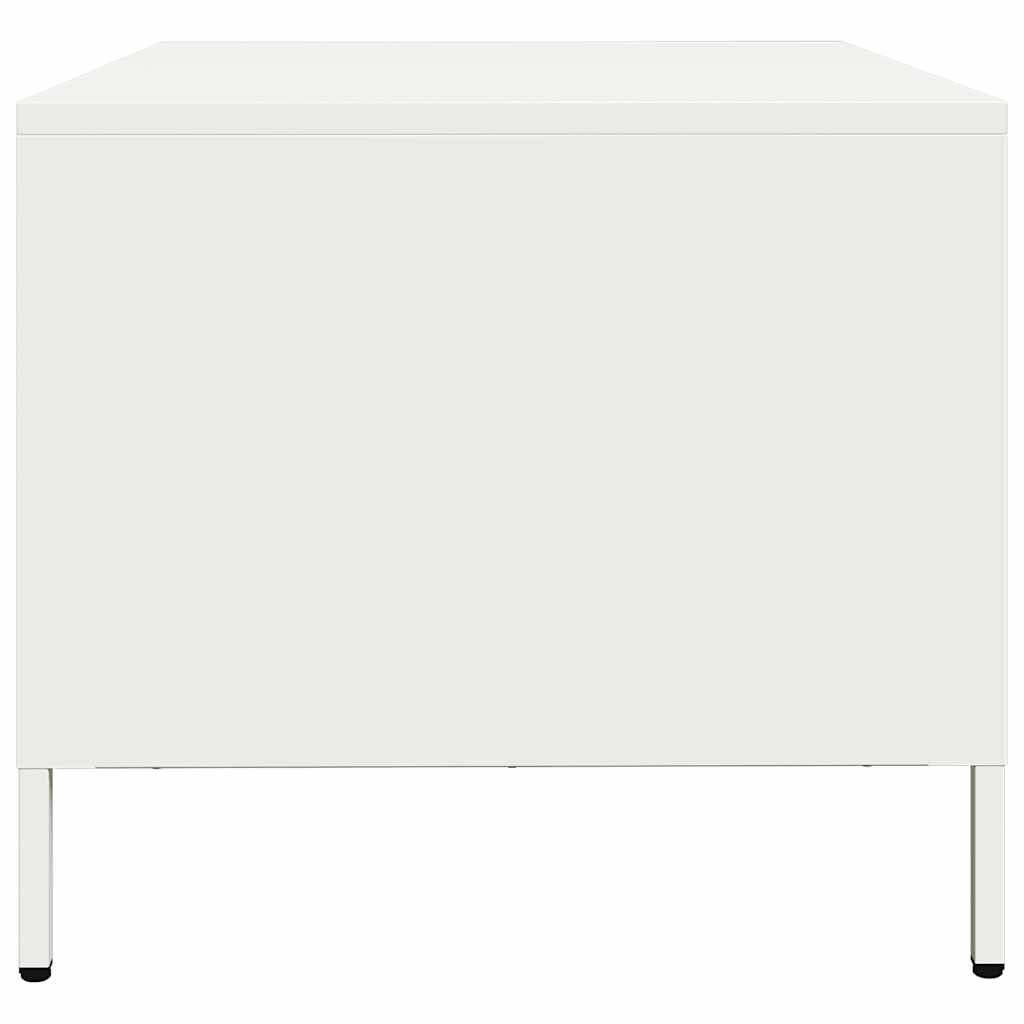 vidaXL Meuble TV blanc 68x50x43,5 cm acier laminé à froid