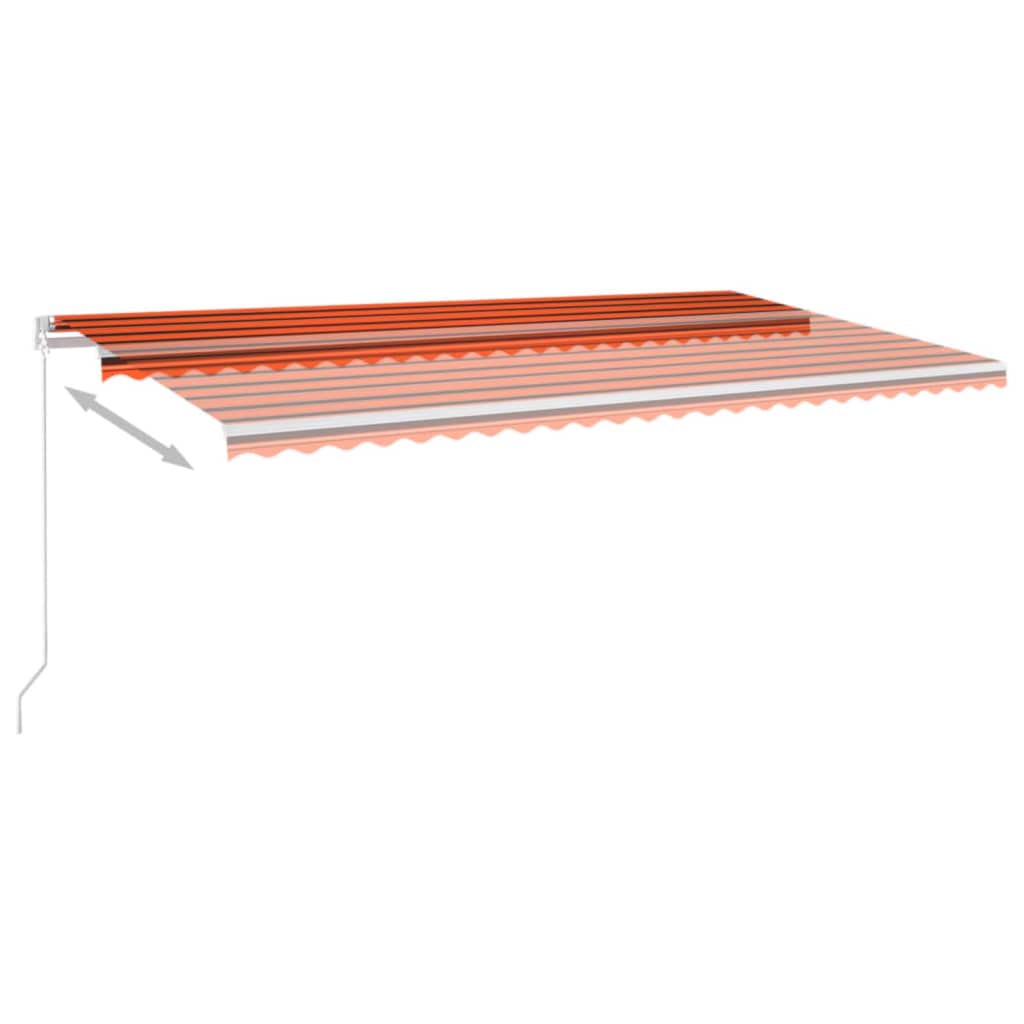 vidaXL Auvent manuel rétractable avec LED 600x350 cm Orange et marron