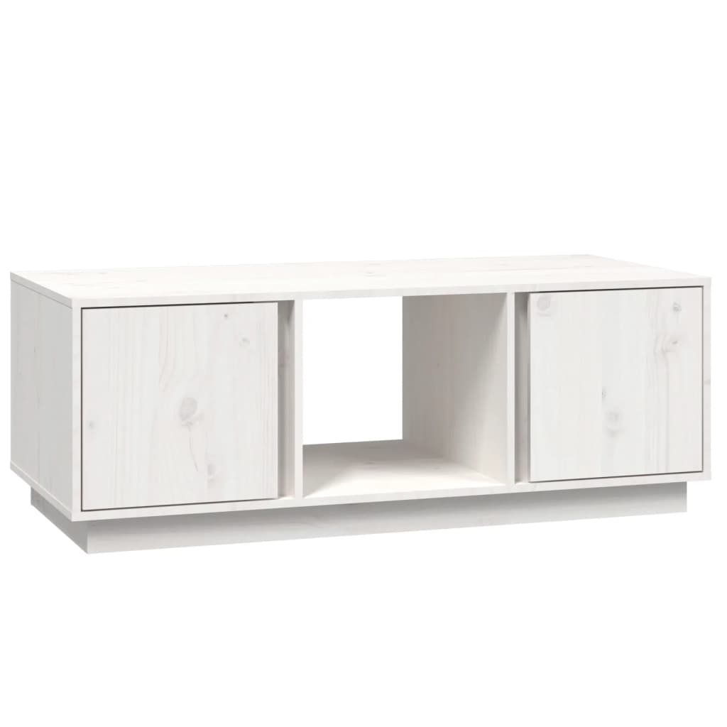 vidaXL Table basse Blanc 110x50x40 cm Bois massif de pin