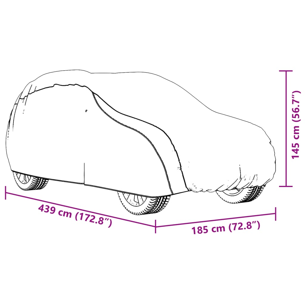 vidaXL Housse de voiture SUV avec sangles à boucle complète argenté M