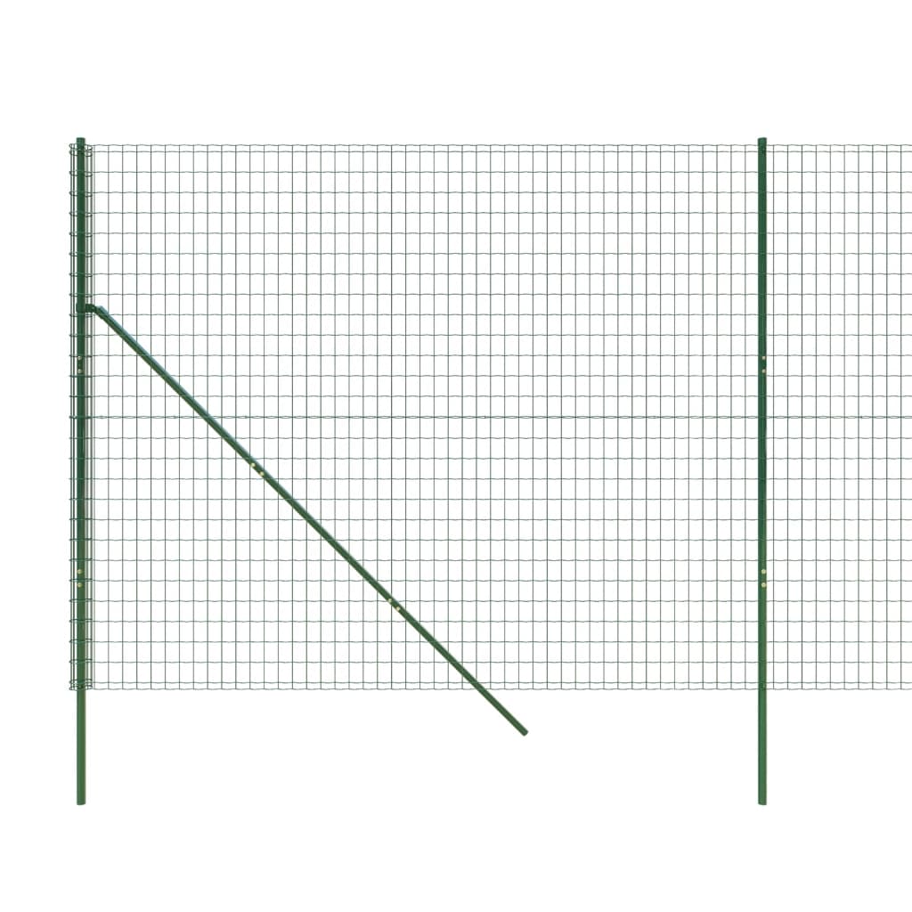 vidaXL Clôture en treillis métallique vert 2x10 m acier galvanisé