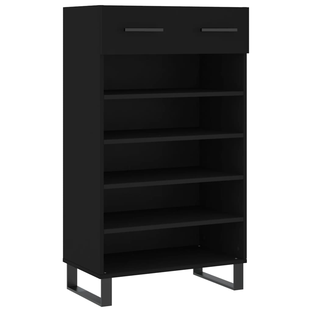 vidaXL Armoire à chaussures noir 60x35x105 cm bois d'ingénierie