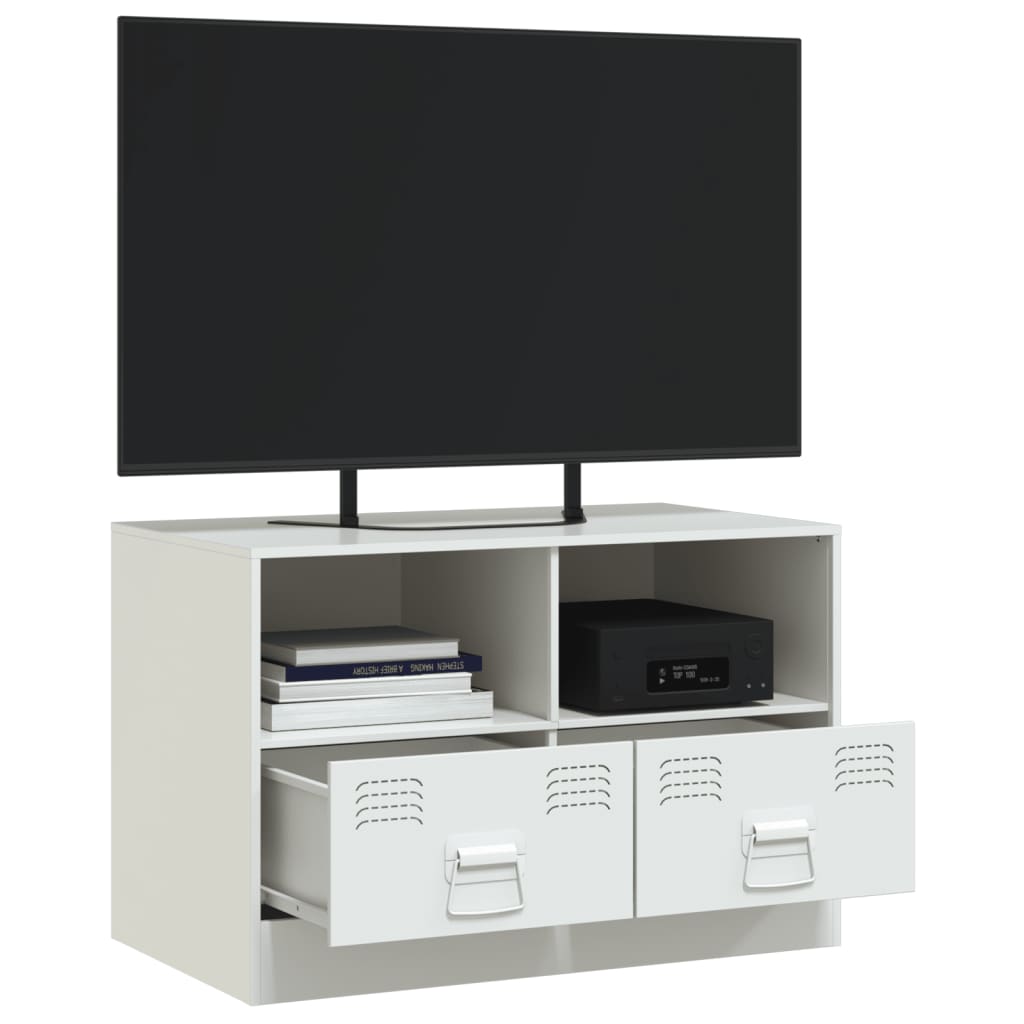 vidaXL Meuble TV blanc 67x39x44 cm acier