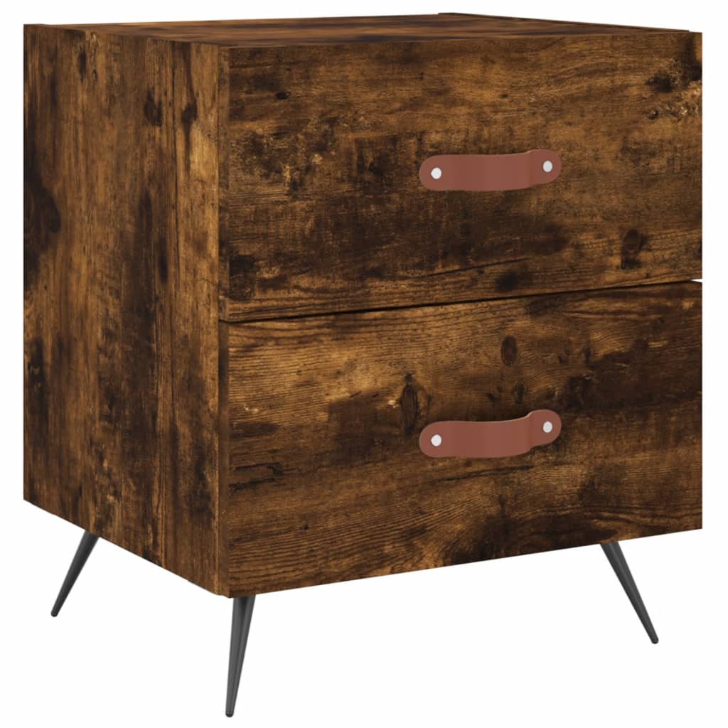 vidaXL Table de chevet chêne fumé 40x35x47,5 cm bois d’ingénierie