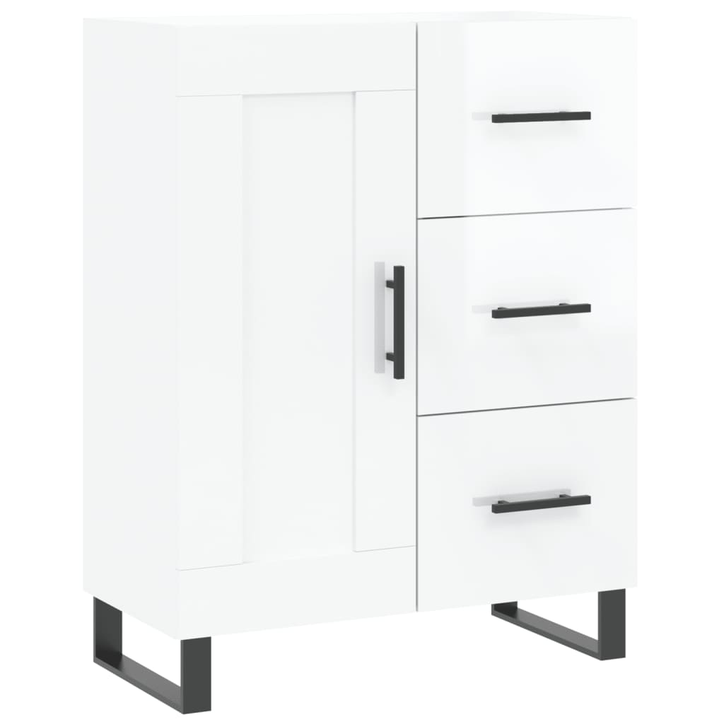 vidaXL Buffet haut Blanc brillant 69,5x34x180 cm Bois d'ingénierie