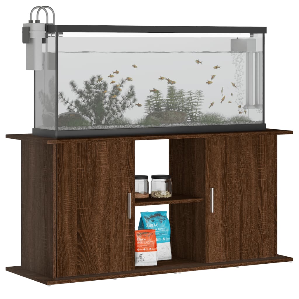 vidaXL Support d'aquarium chêne marron 121x41x58 cm bois d'ingénierie