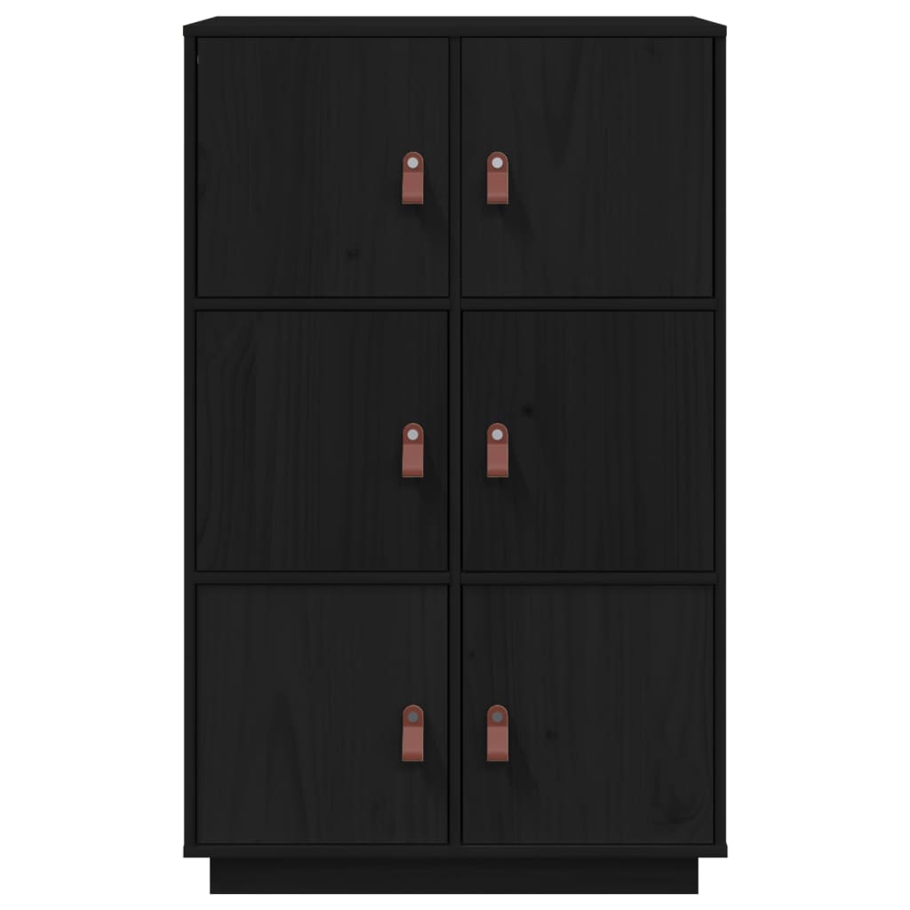 vidaXL Buffet haut Noir 67x40x108,5 cm Bois massif de pin