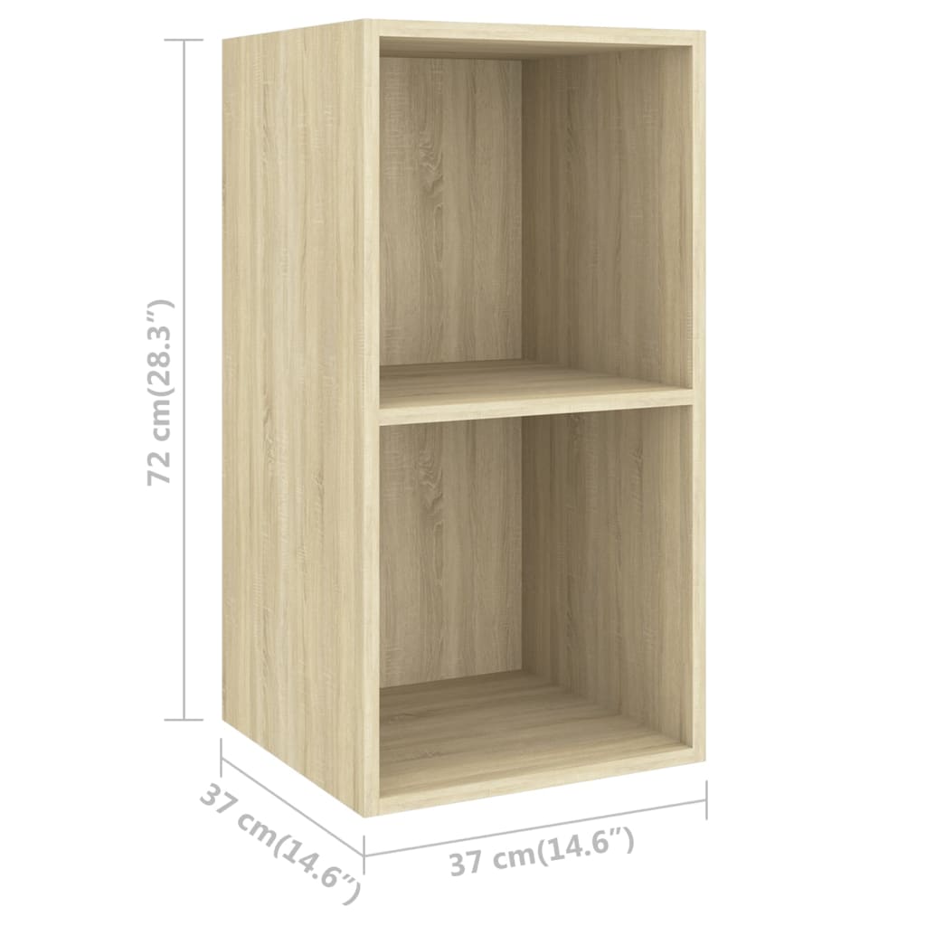 vidaXL Meuble TV mural Chêne sonoma 37x37x72 cm Bois d’ingénierie