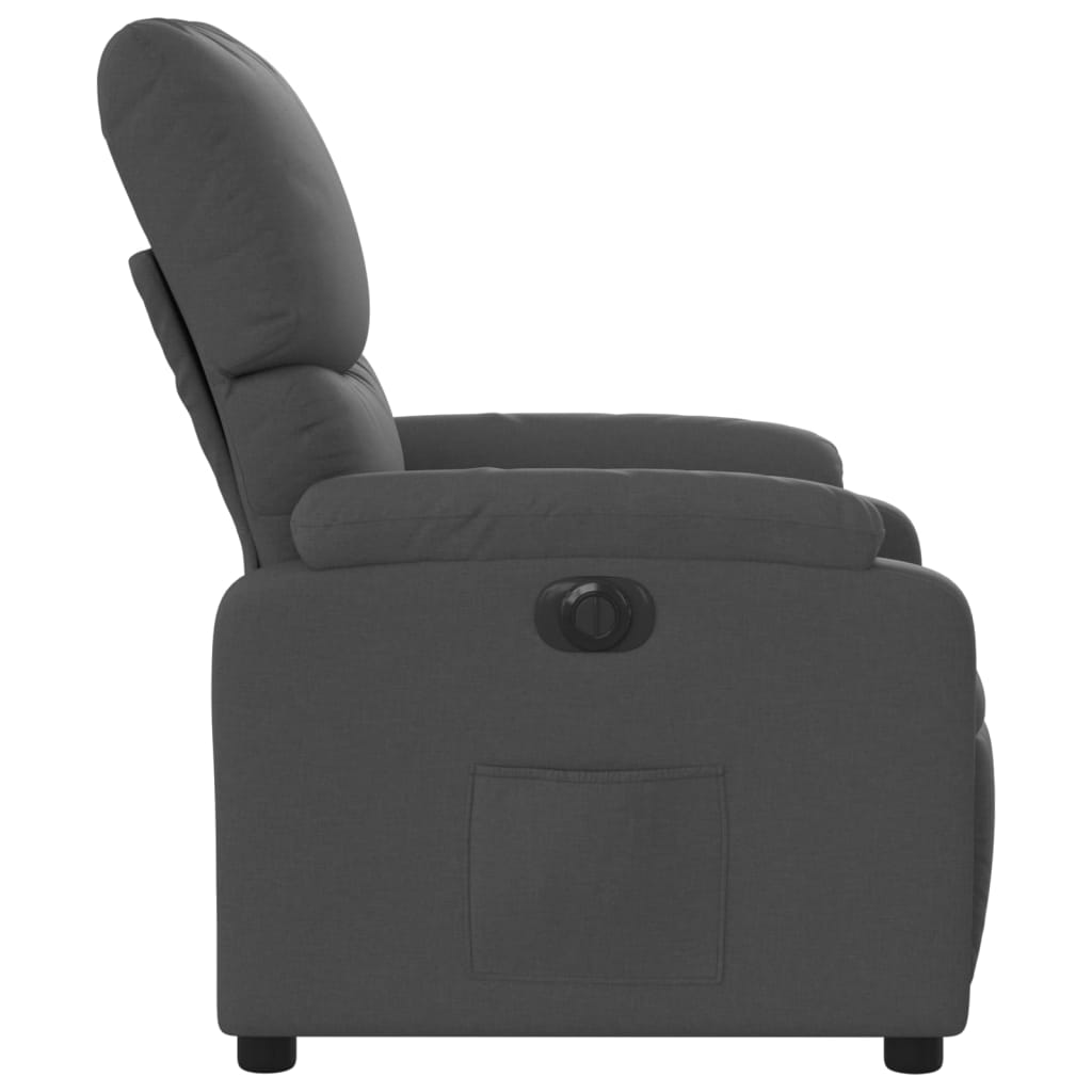 vidaXL Fauteuil inclinable électrique Gris foncé Tissu