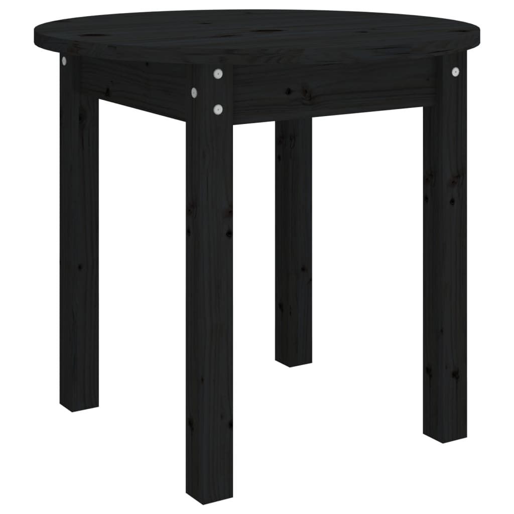 vidaXL Table basse Noir Ø 45x40 cm Bois massif de pin