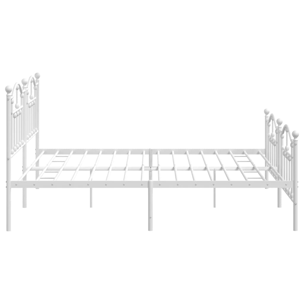 vidaXL Cadre de lit métal sans matelas et pied de lit blanc 200x200 cm