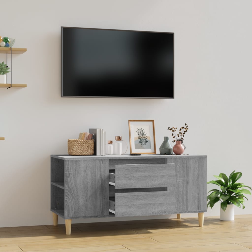 vidaXL Meuble TV Sonoma gris 102x44,5x50 cm Bois d'ingénierie