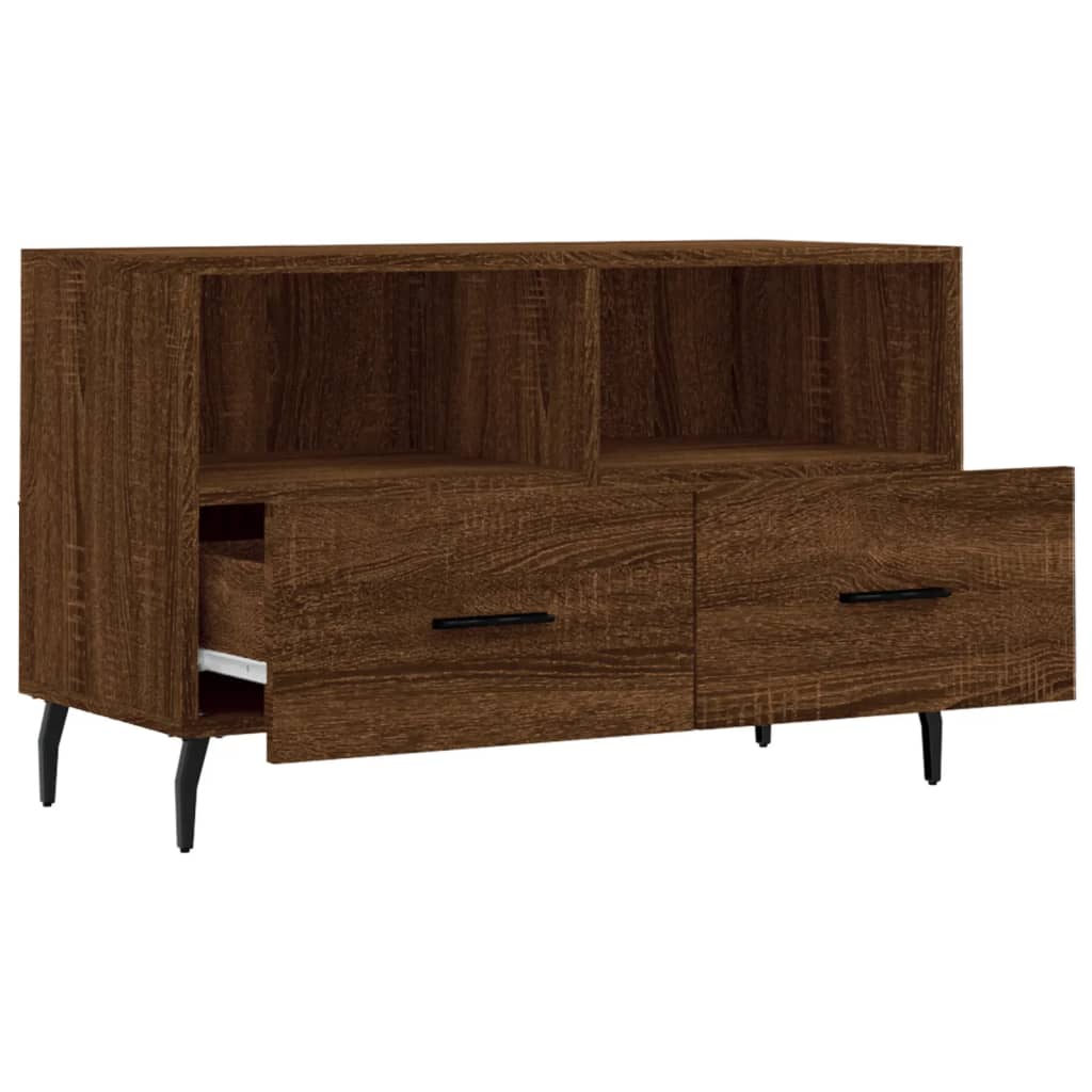 vidaXL Meuble TV Chêne marron 80x36x50 cm Bois d'ingénierie