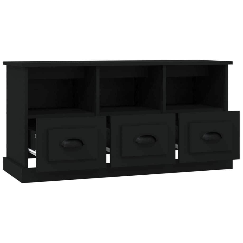 vidaXL Meuble TV noir 100x35x50 cm bois d'ingénierie