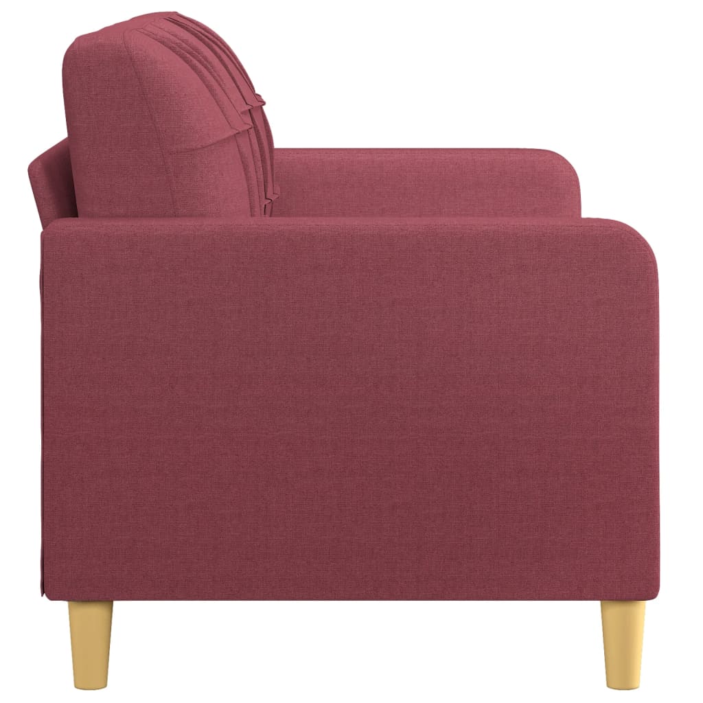 vidaXL Canapé à 2 places Rouge bordeaux 140 cm Tissu