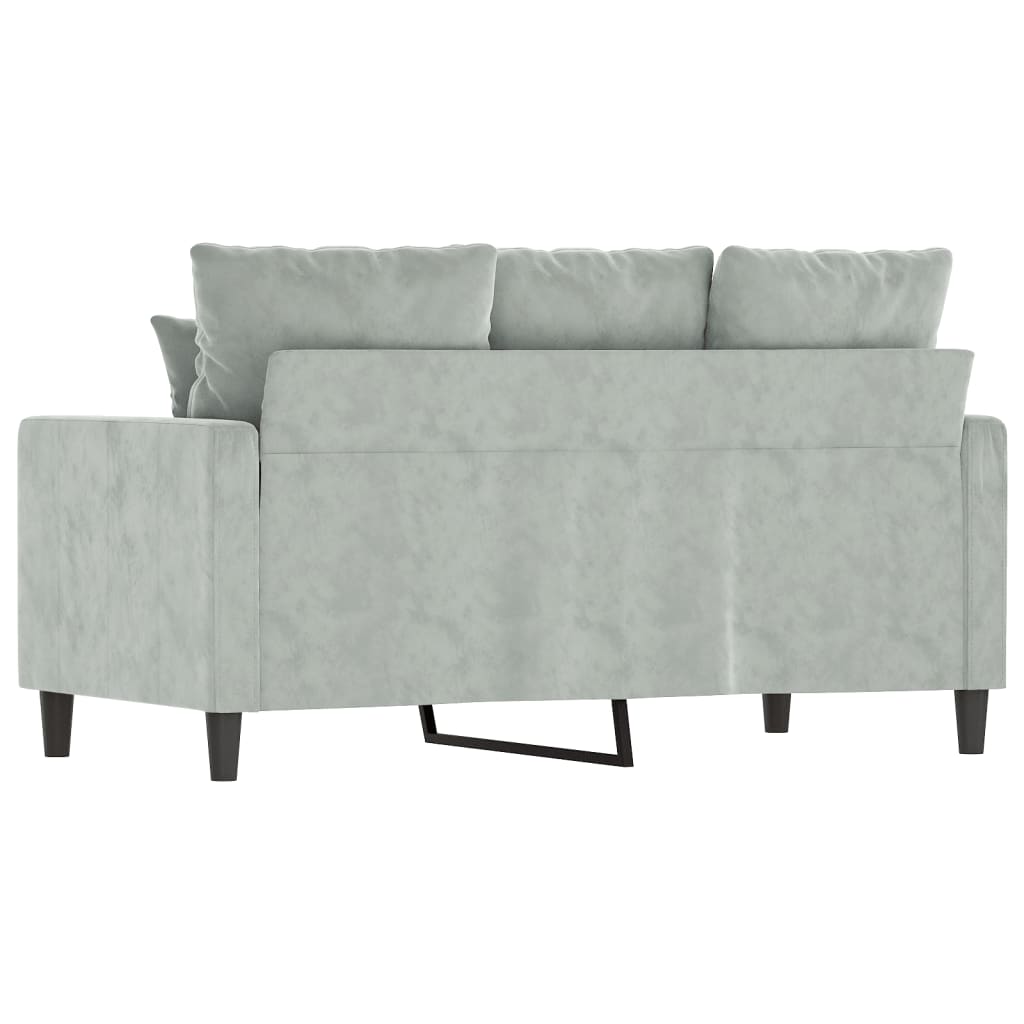 vidaXL Canapé à 2 places Gris clair 120 cm Velours