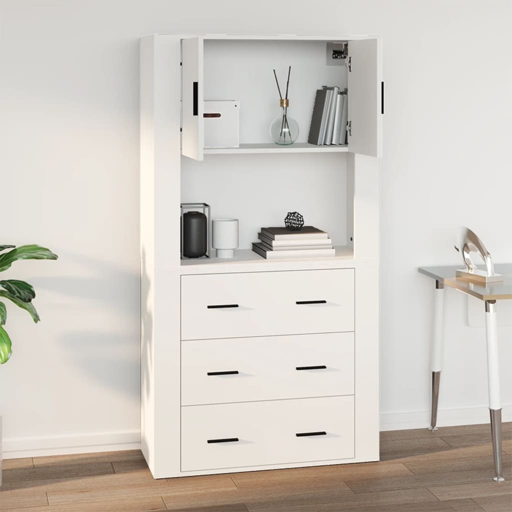 vidaXL Armoire murale Blanc 80x33x80 cm Bois d'ingénierie