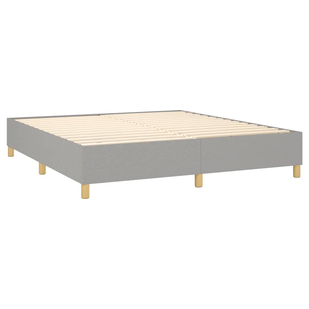 vidaXL Sommier à lattes de lit avec matelas Gris clair 160x200cm Tissu