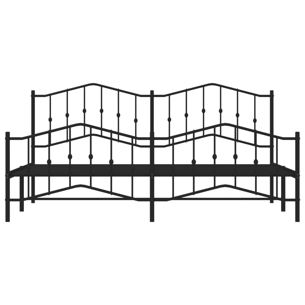 vidaXL Cadre de lit métal sans matelas avec pied de lit noir 193x203cm